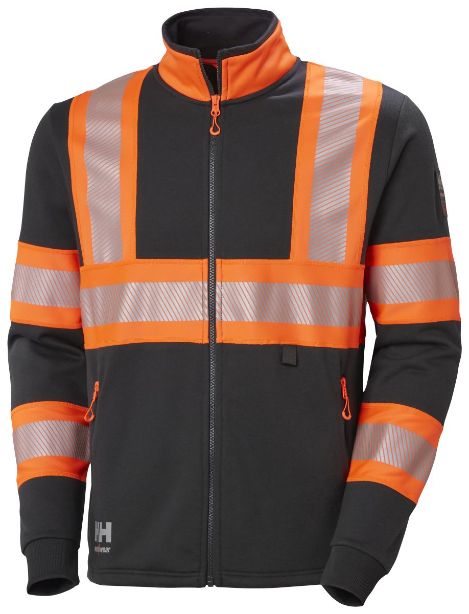 Hi-Vis Sweatshirt mit Durchgehender Reißverschluss ICU in Orange, Größe XL von Helly Hansen Workwear