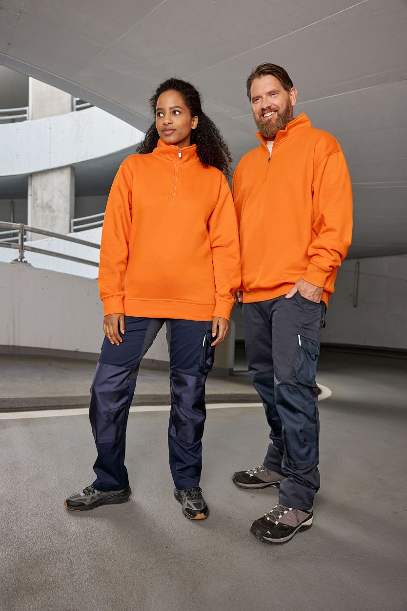 Workwear Half-Zip Sweat "JN831" in Steel-Blue, Größe 6XL - Daiber