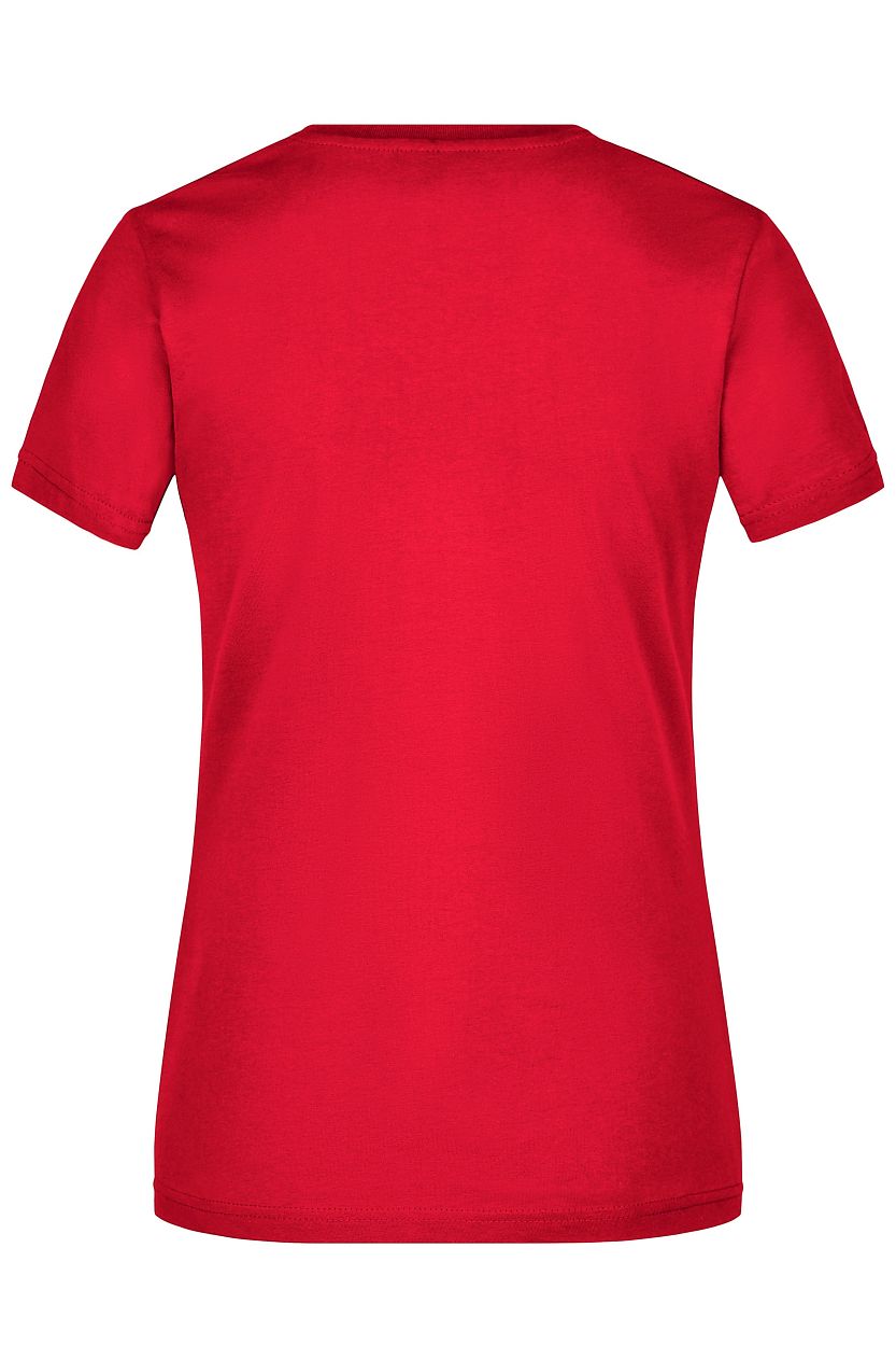 Ladies' Slim Fit V-T "JN972" in Red, Größe 2XL - Daiber