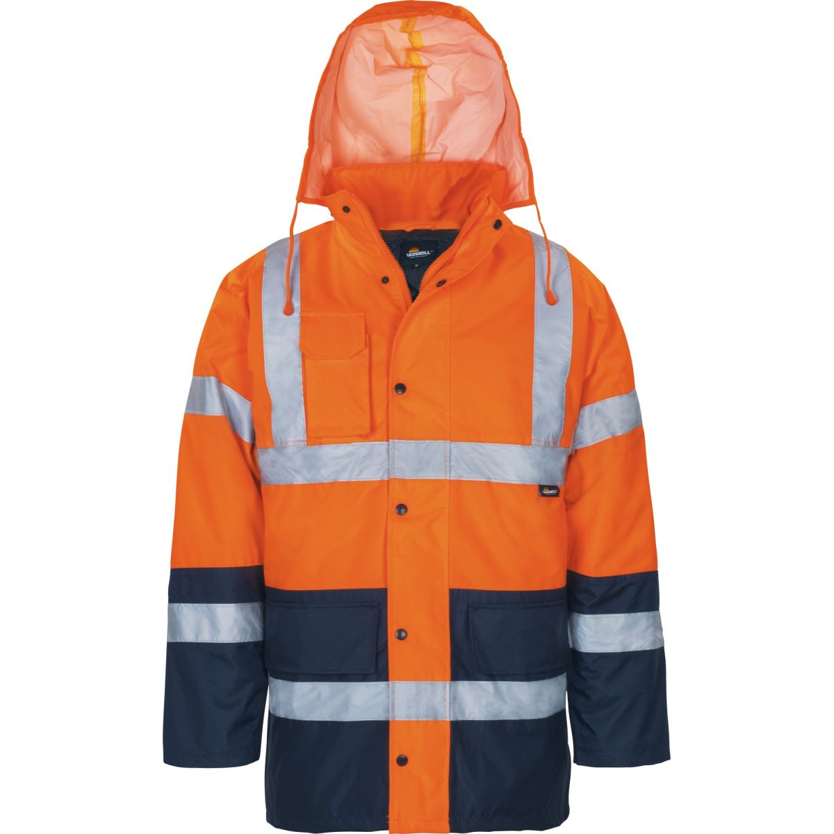 Warnschutz-Kontrast-Parka leuchtorange-marine von Vizwell
