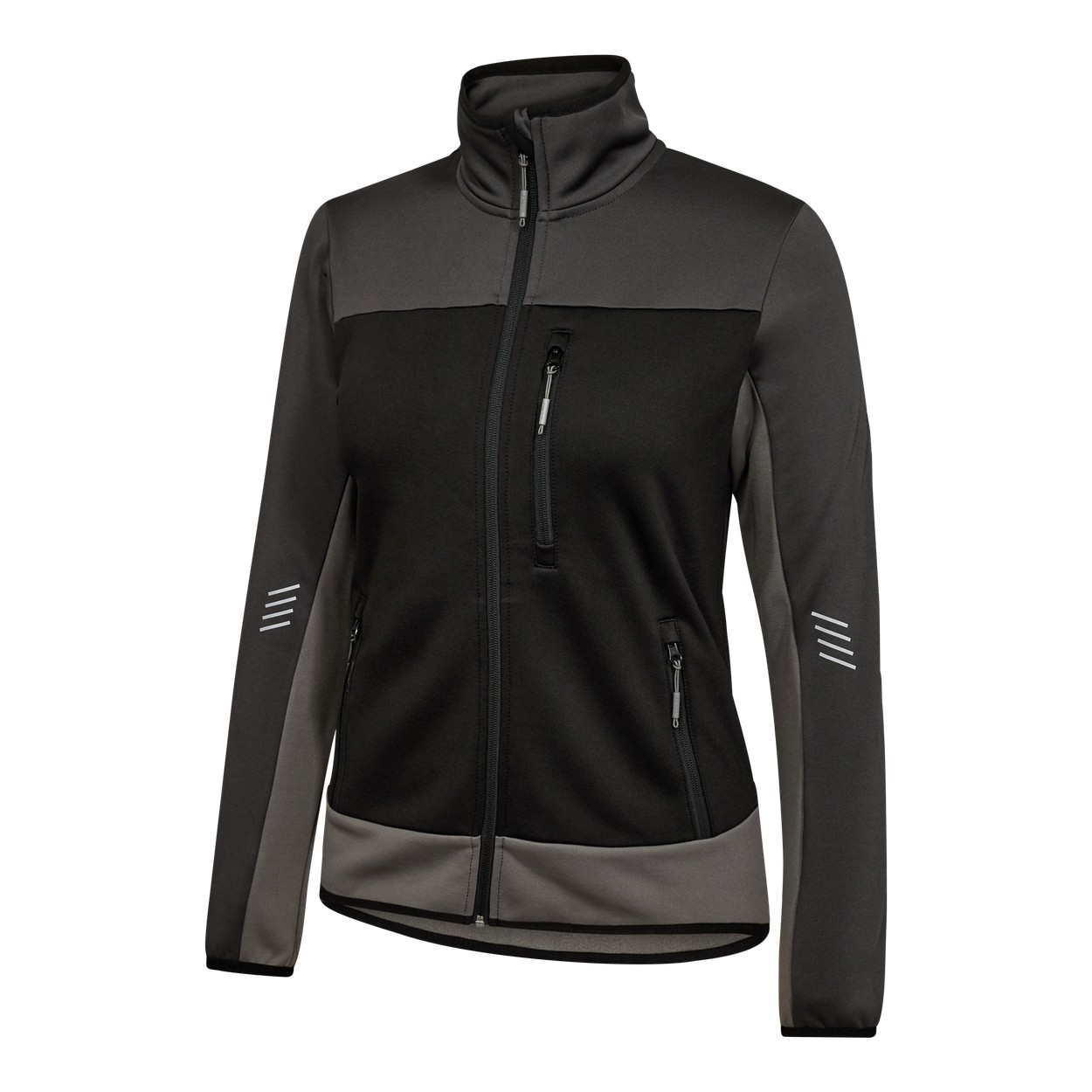 ENGEL Entire Damen Midlayer-Cardigan in Schwarz/Anthrazit Grau, Größe XS