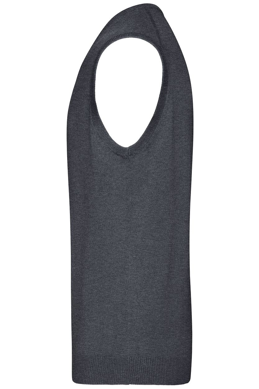 Men's V-Neck Pullunder "JN657" in Anthracite-Melange, Größe 3XL - Daiber