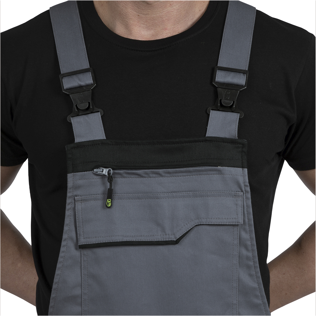 Latzhose Flex Line Grau/Schwarz FLEXL, Gr. 102 von Leibwächter Latzhose Flex Line Grau/Schwarz FLEXL, Gr. 98 von Leibwächter