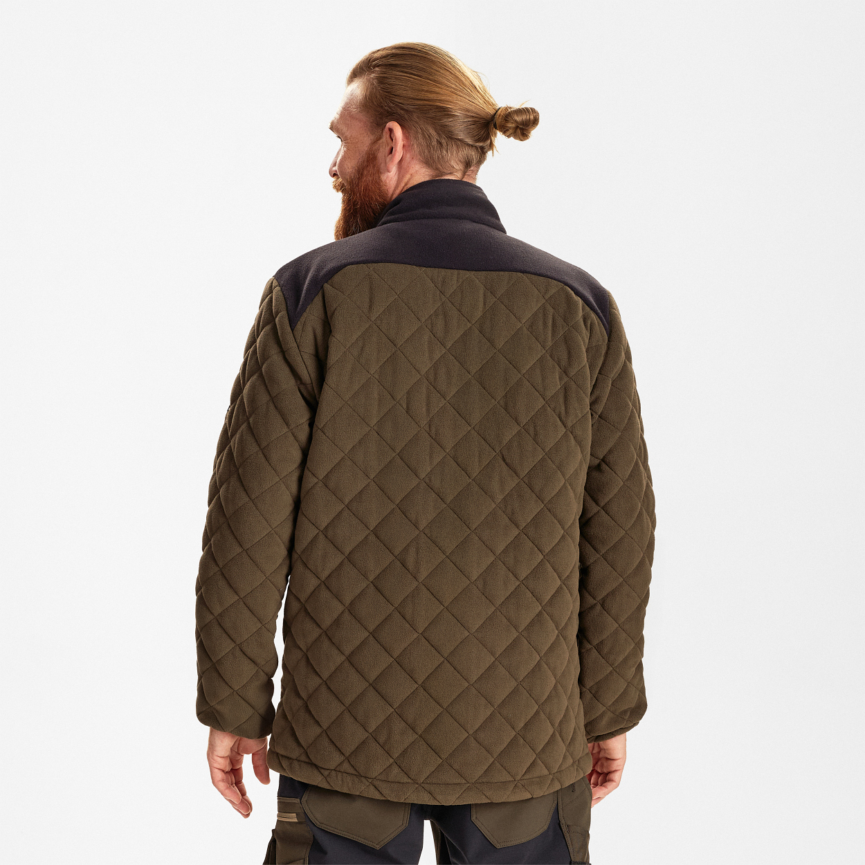 ENGEL Entire Gestepptes-Fleecejacke in Forest Green/Schwarz, Größe XS