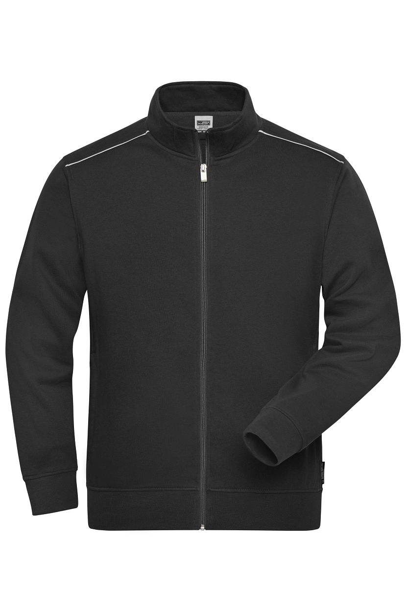 Workwear Sweat Jacket - SOLID - "JN894" in Black, Größe 6XL - Daiber