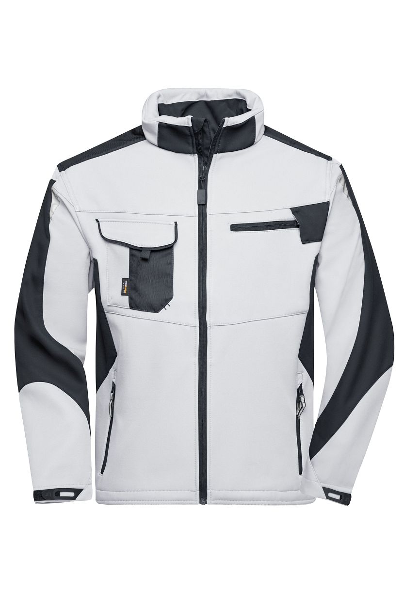 Workwear Softshell Jacket - STRONG - "JN844" in White/Carbon, Größe 6XL - Daiber