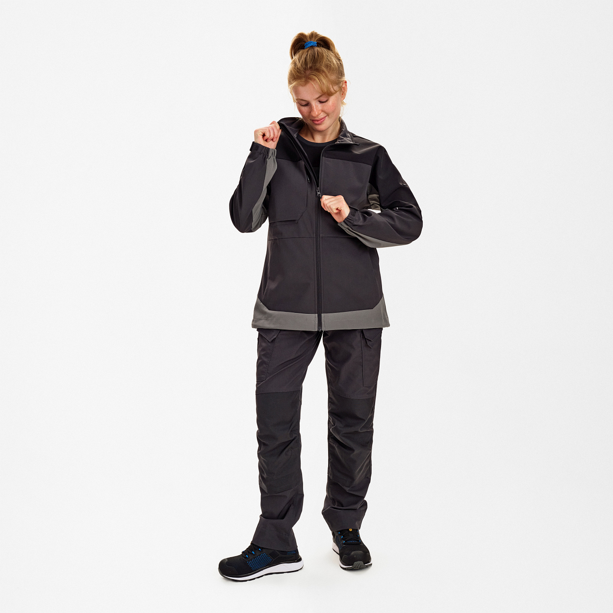ENGEL Entire Damen Softshelljacke in Anthrazitgrau/Schwarz, Größe XS