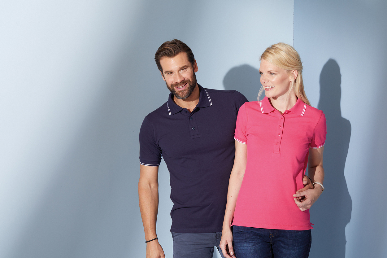Men's Polo "JN986" in White/Navy, Größe 3XL - Daiber