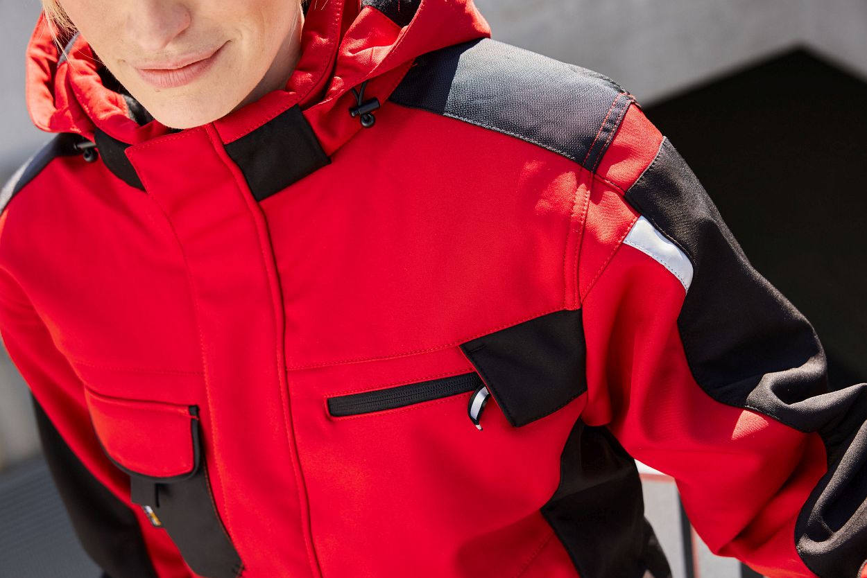 Craftsmen Softshell Jacket - STRONG - "JN824" in White/Carbon, Größe 6XL - Daiber