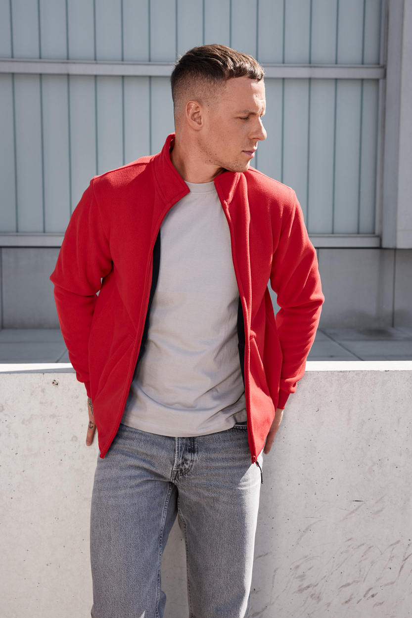 Men's Bonded Fleece Jacket "JN1322" in White/Dark-Grey, Größe 3XL - Daiber