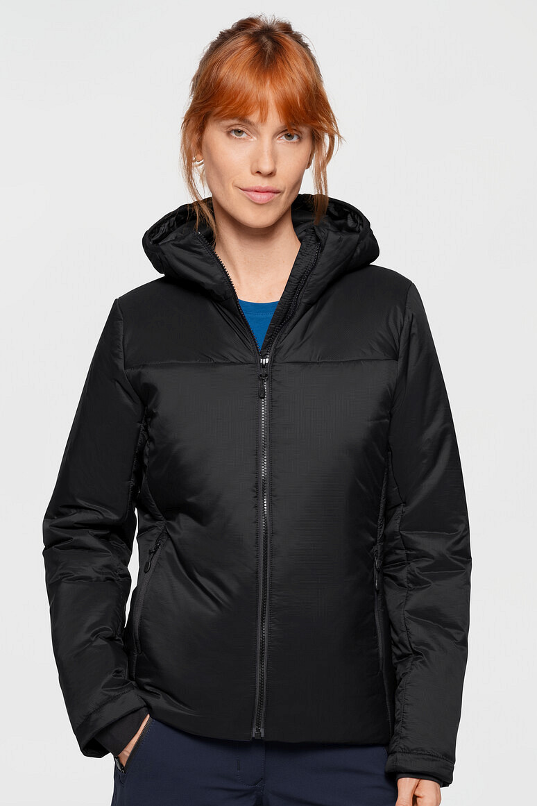 HAKRO 289 Damen Kapuzen Thermo Loftjacke in schwarz, Größe 3XL