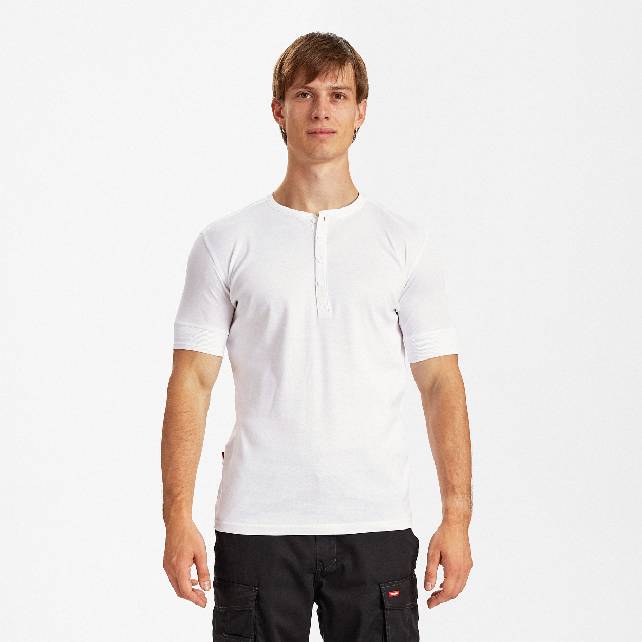 ENGEL Extend Grandad T-Shirt in Weiss, Größe 2XL