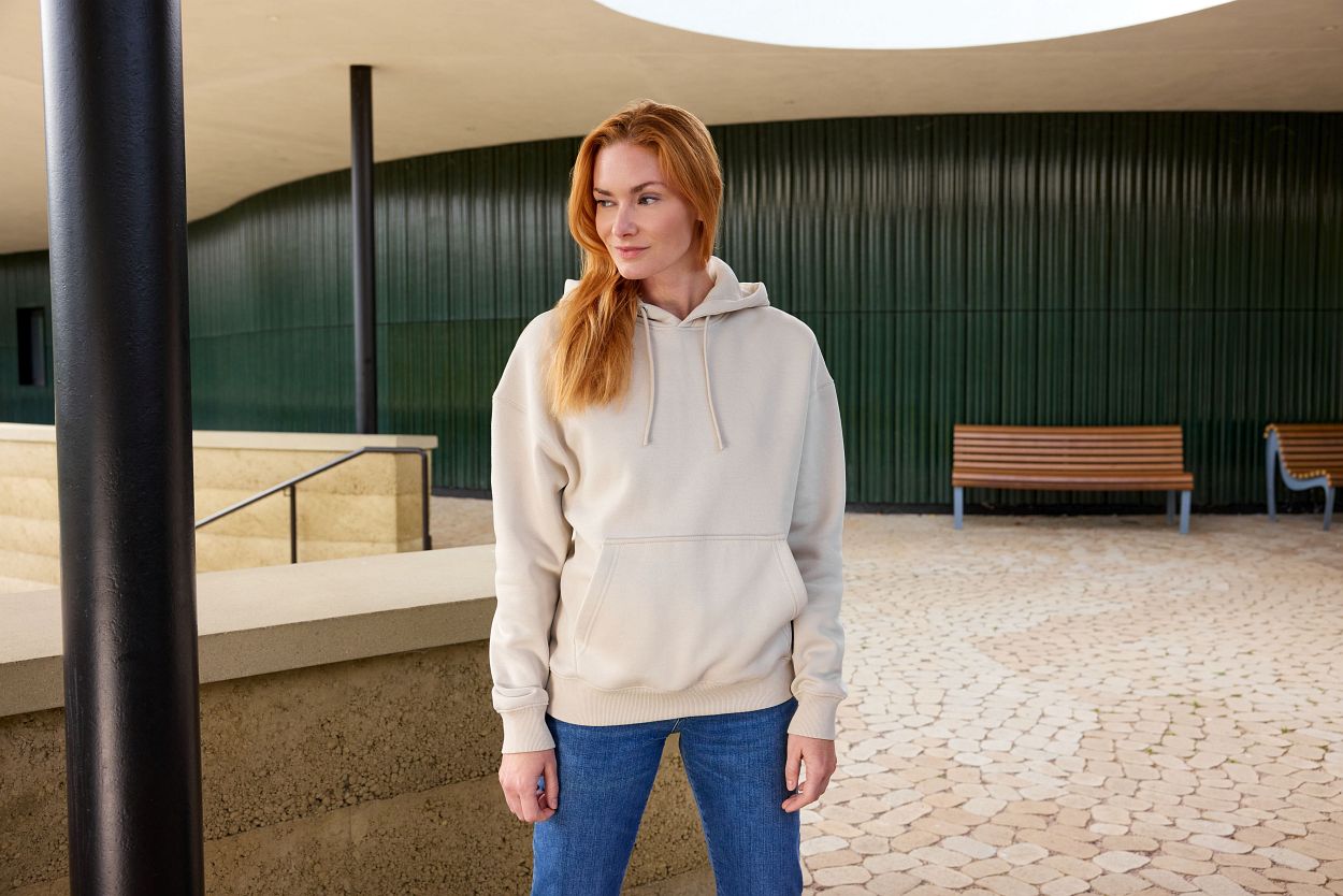 Oversized Sweat Hoody UNISEX OCS Blended & RCS "8052" in White, Größe 3XL - Daiber