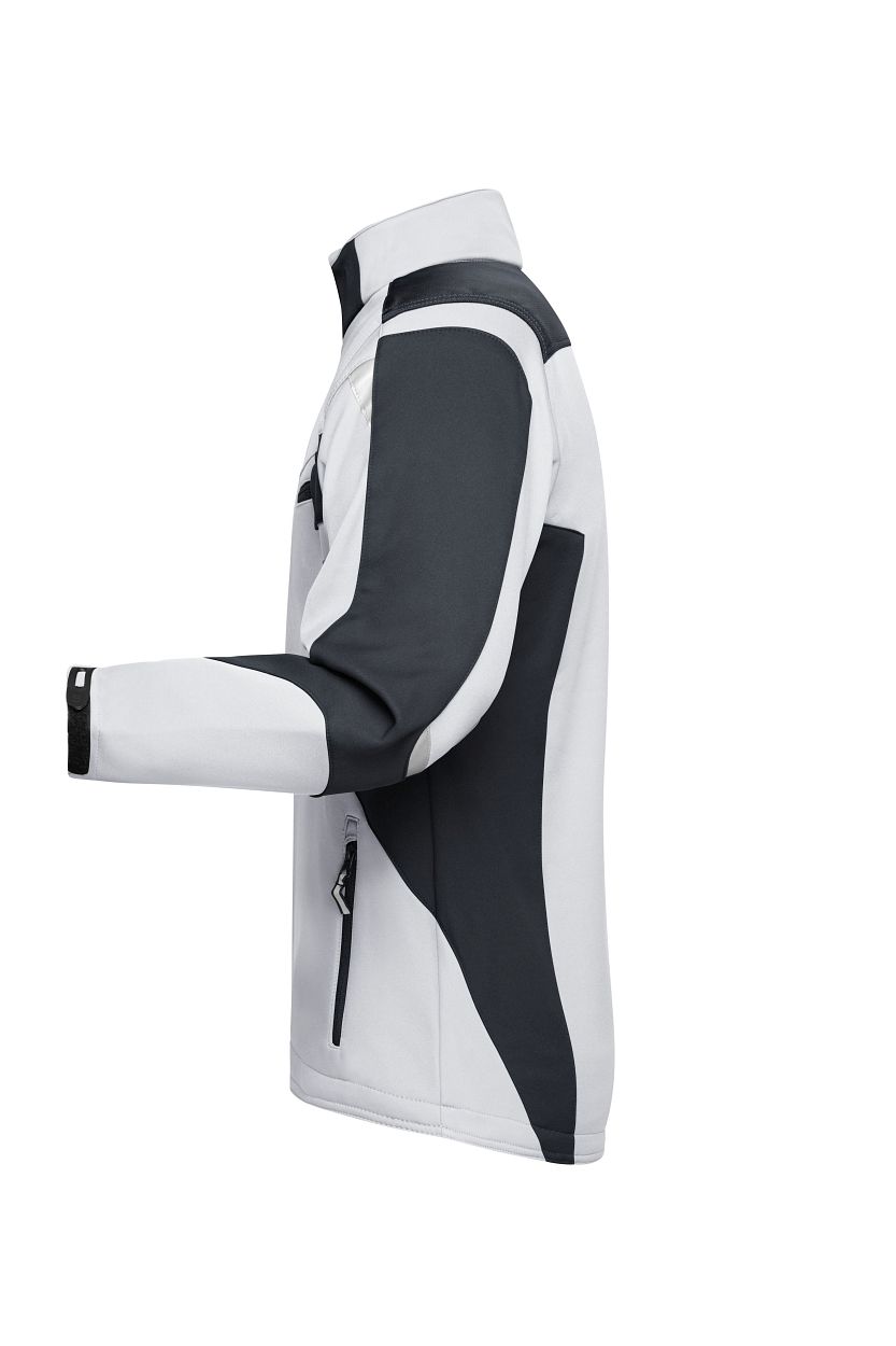 Workwear Softshell Jacket - STRONG - "JN844" in White/Carbon, Größe 6XL - Daiber