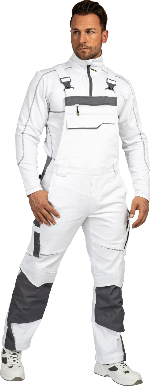 Latzhose Flex Line Weiß/Grau FLEXL, Gr. 98 von Leibwächter