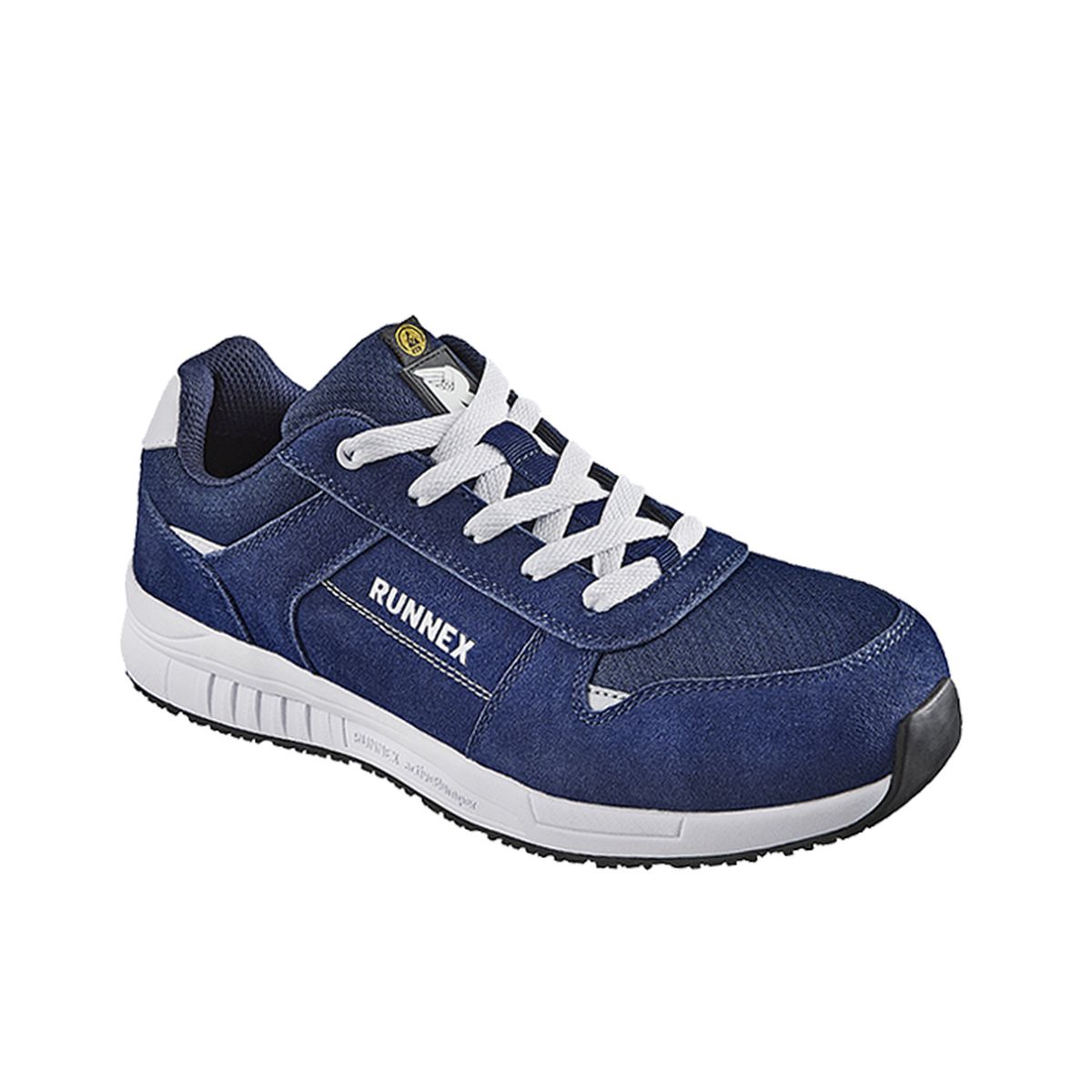 RUNNEX® S3S-ESD-Sicherheitshalbschuhe SportStar in Blau / Weiß, Gr. 43