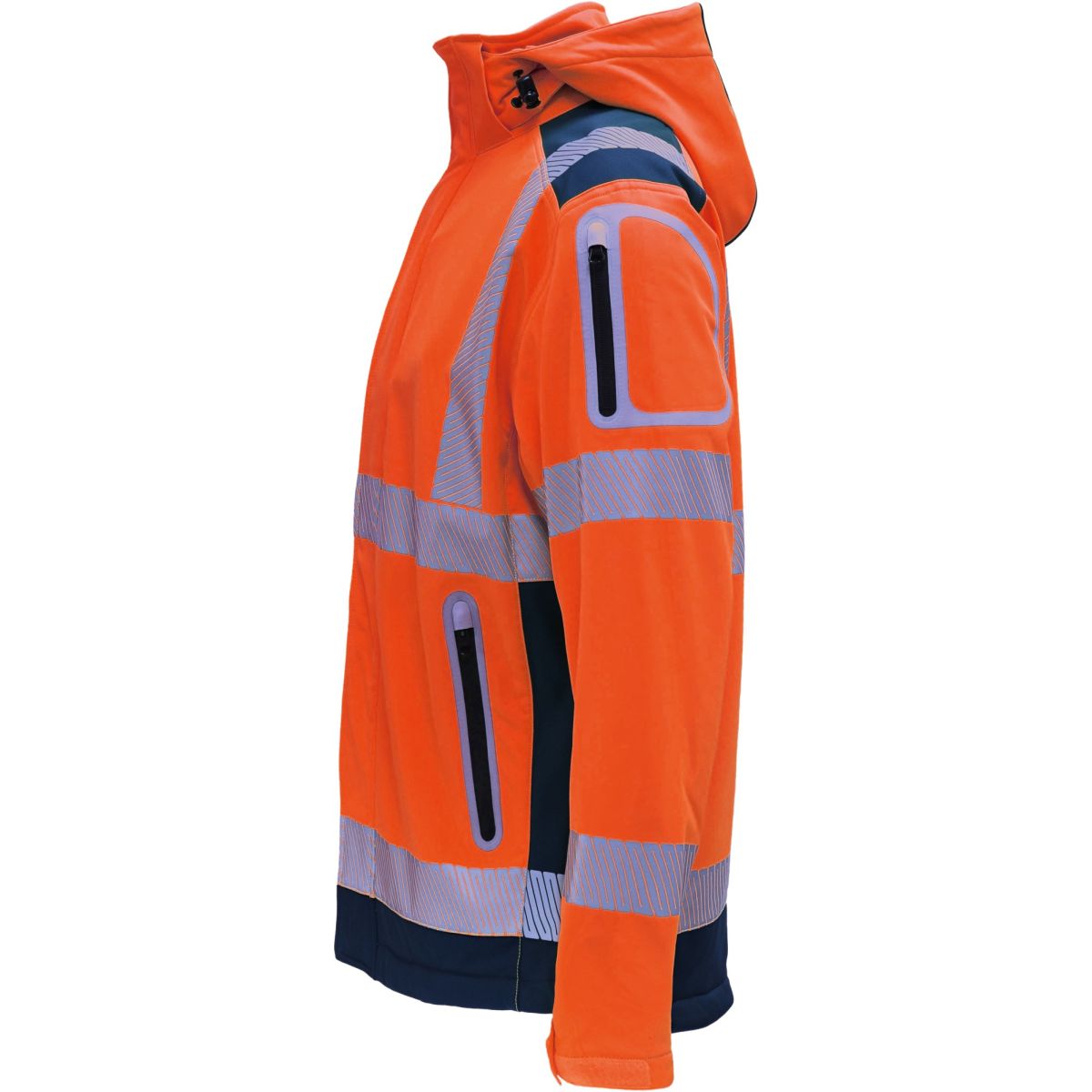 Kontrast-Softshelljacke leuchtorange-marine von Vizwell