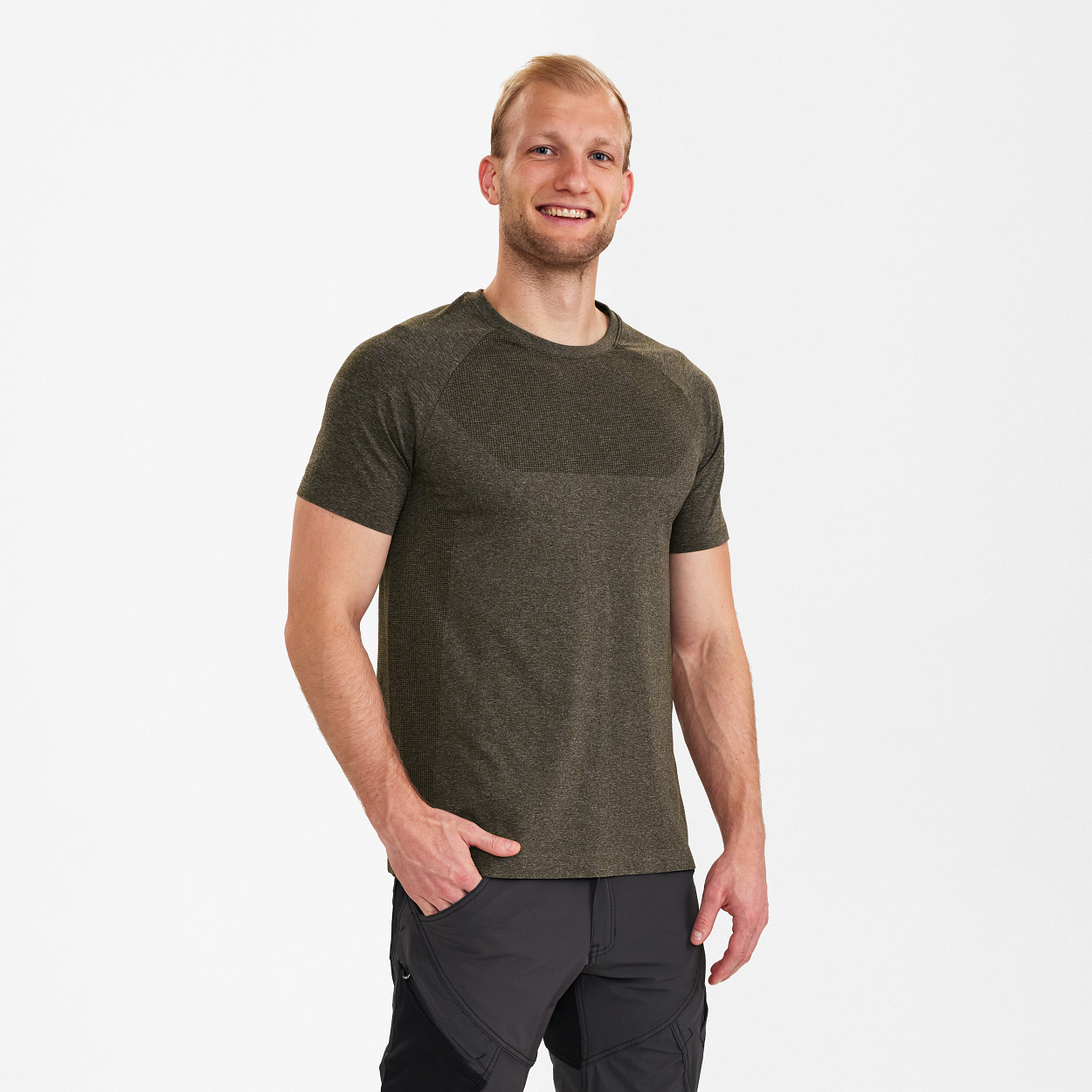 ENGEL X-treme seamless T-Shirt in Forest green Melange, Größe S/M