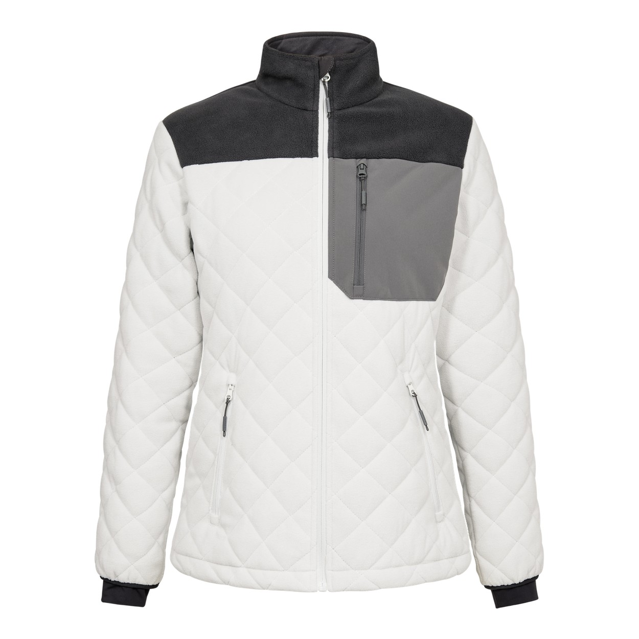ENGEL Entire Damen Gestepptes-Fleecejacke in Bone White / Anthracite Grey, Größe XS