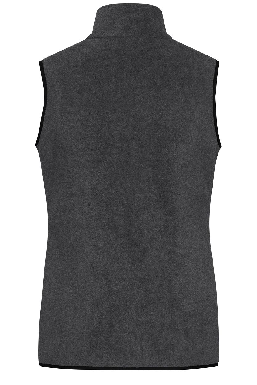 Ladies' Fleece Vest GRS "JN1309" in Dark-Melange/Black, Größe 2XL - Daiber