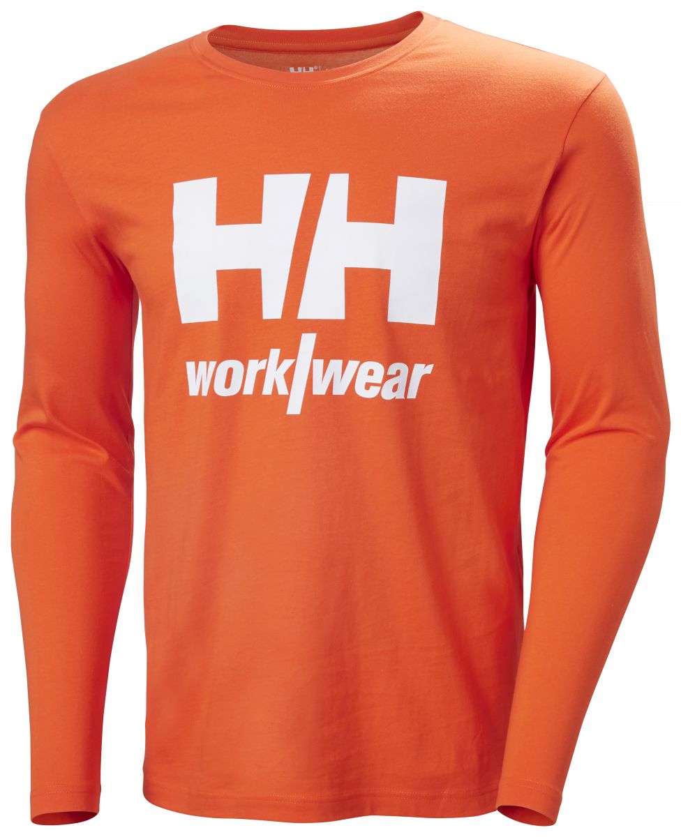 Langarmshirt Logo in Dark Orange, Gr. 4XL von Helly Hansen Workwear