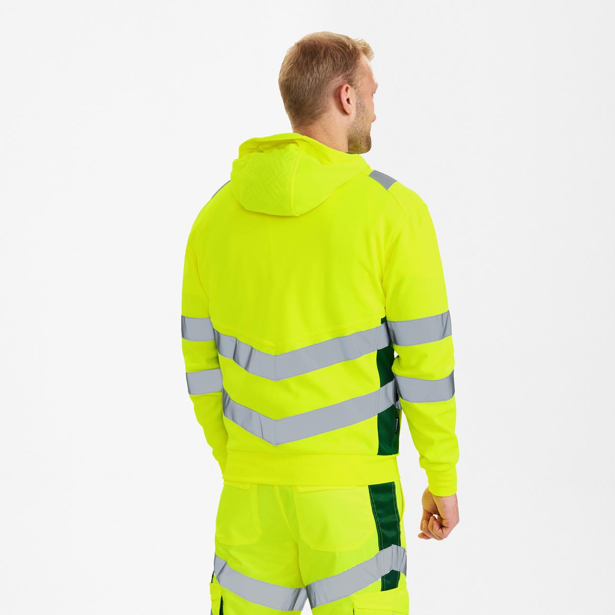 ENGEL Safety Sweatcardigan in Gelb/Grün, Größe XS