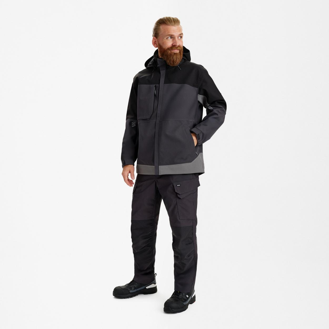 ENGEL Entire Shelljacke in Anthrazitgrau/Schwarz, Größe XS