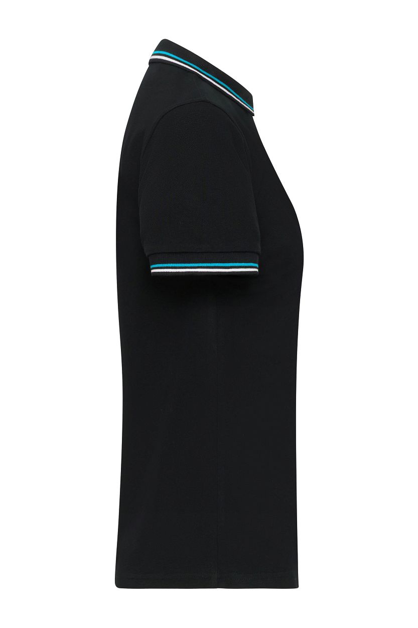 Ladies' Polo "JN1305" in Black/White/Turquoise, Größe 2XL - Daiber