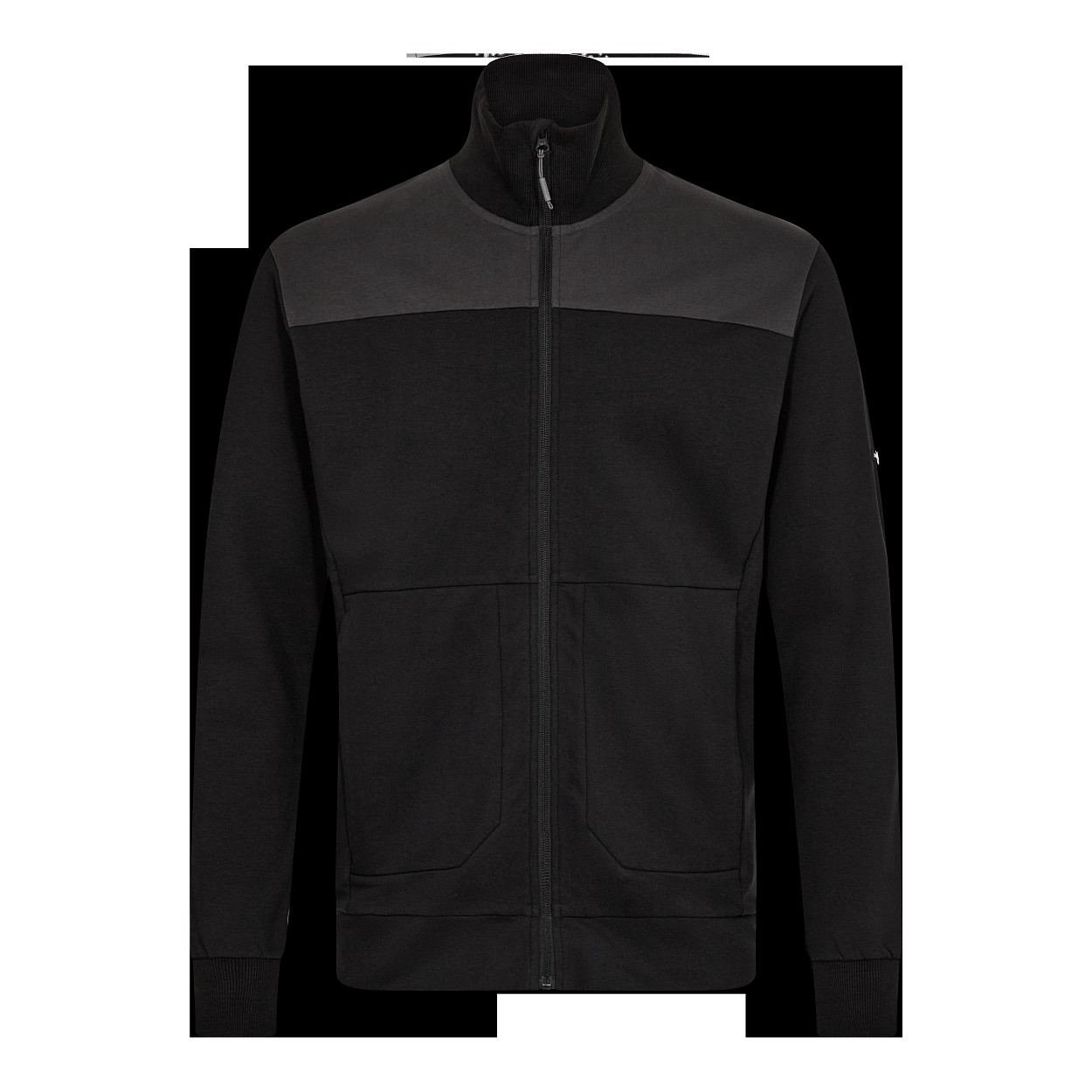 ENGEL Entire Sweatcardigan mit Kragen in Schwarz/Anthrazit Grau, Größe XS