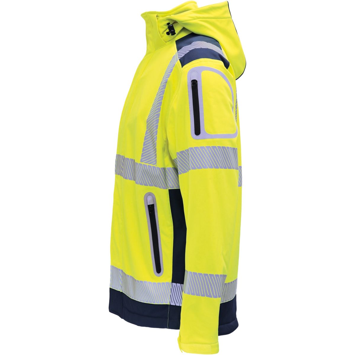 Kontrast-Softshelljacke leuchtgelb-marine von Vizwell