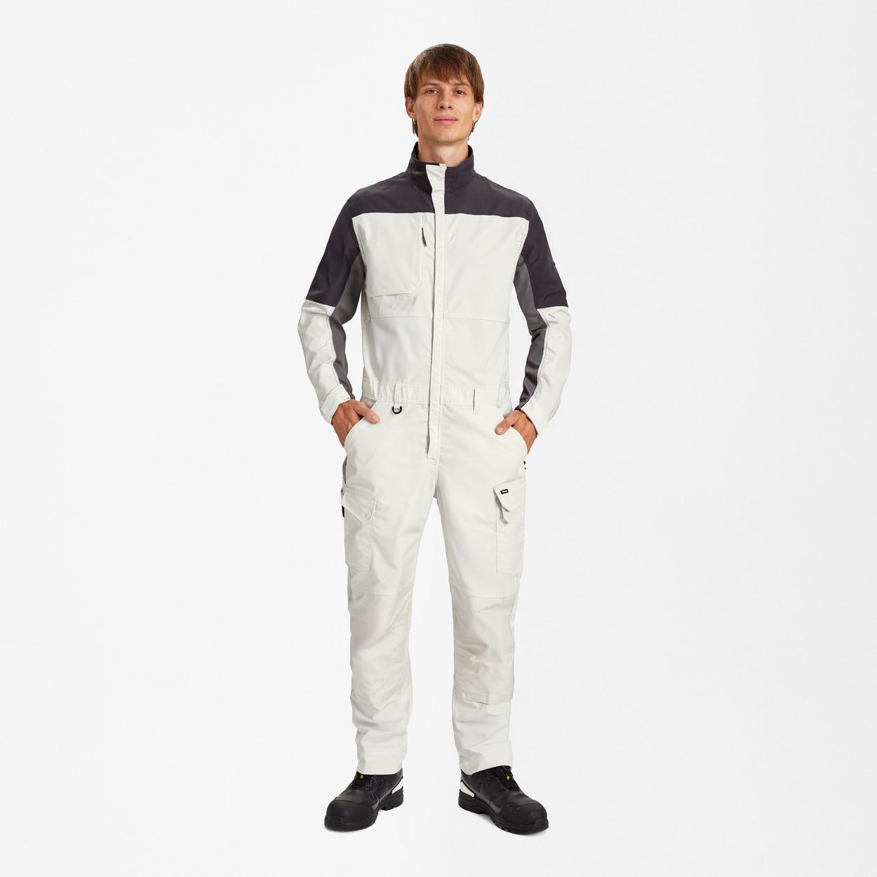 ENGEL Entire Overall mit 2-Wege-Stretch in Bone White / Anthracite Grey, Größe XS