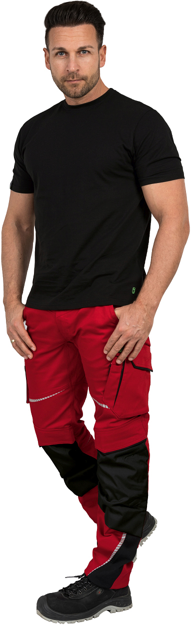 Bundhose Flex Line in Rot-Schwarz, Gr. 102 von Leibwächter T-Shirt Rundhals "Tom" Classic Line Schwarz LWTR, Gr. 2XL von Leibwächter