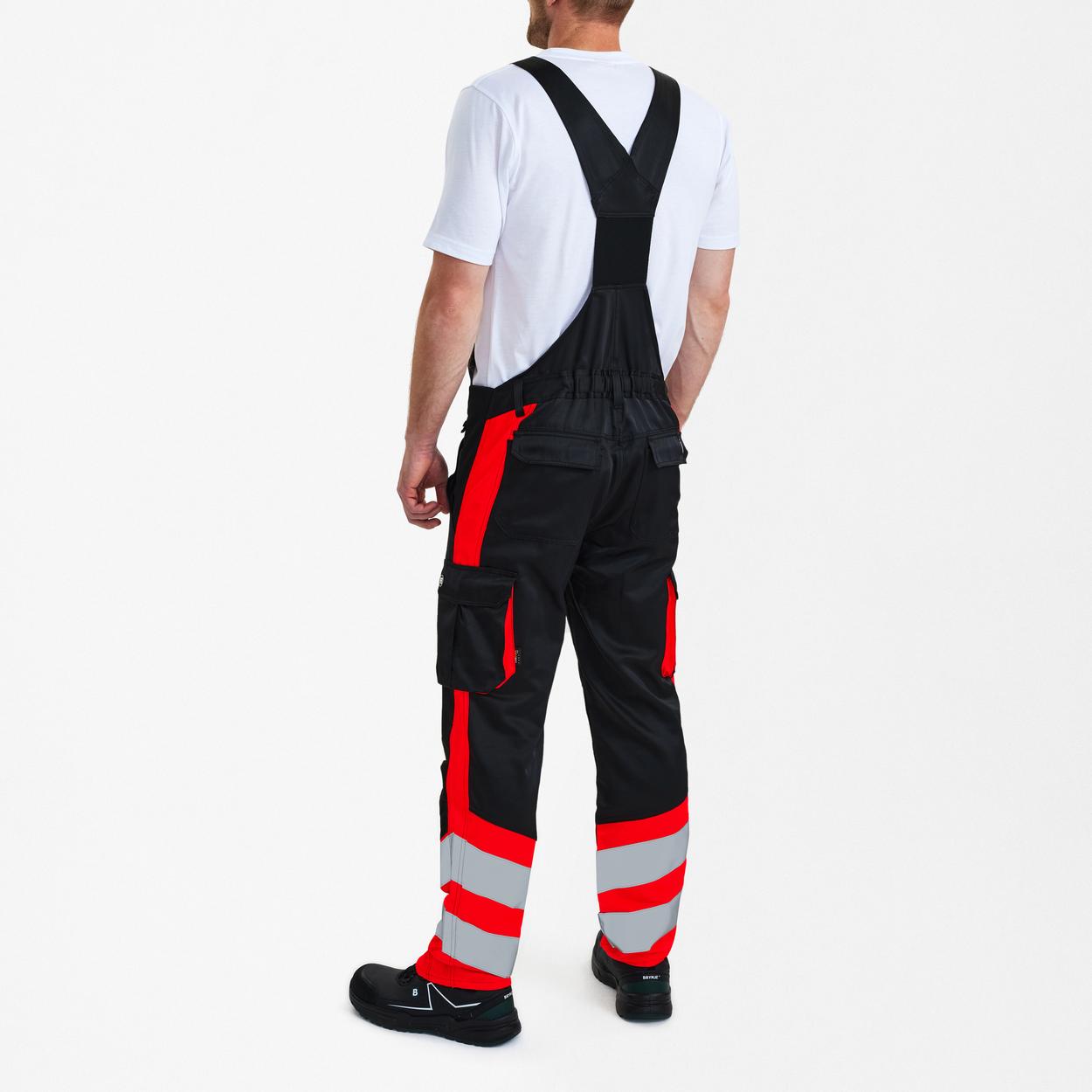 ENGEL Safety Light Latzhose in Schwarz/Rot, Größe 106