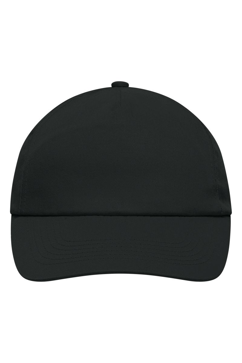 5 Panel Promo Cap Laminated in Black, Größe one size von myrtle beach