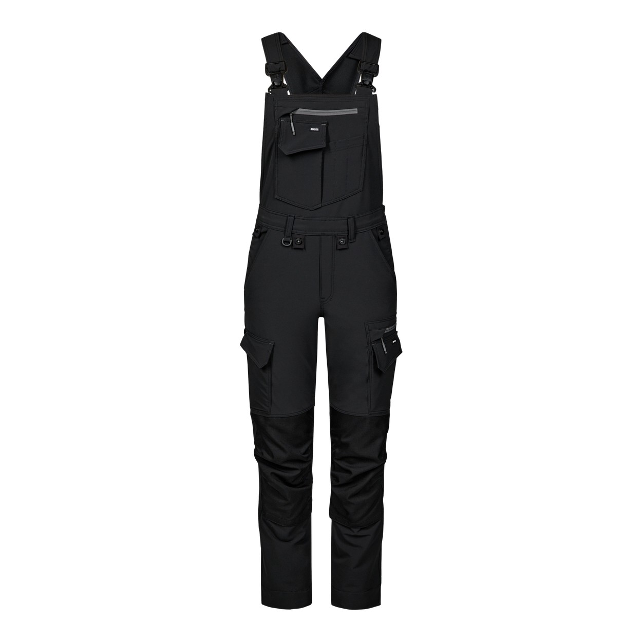 ENGEL Entire Damen Latzhose mit 4-Wege-Stretch in Schwarz/Anthrazit Grau, Größe 48
