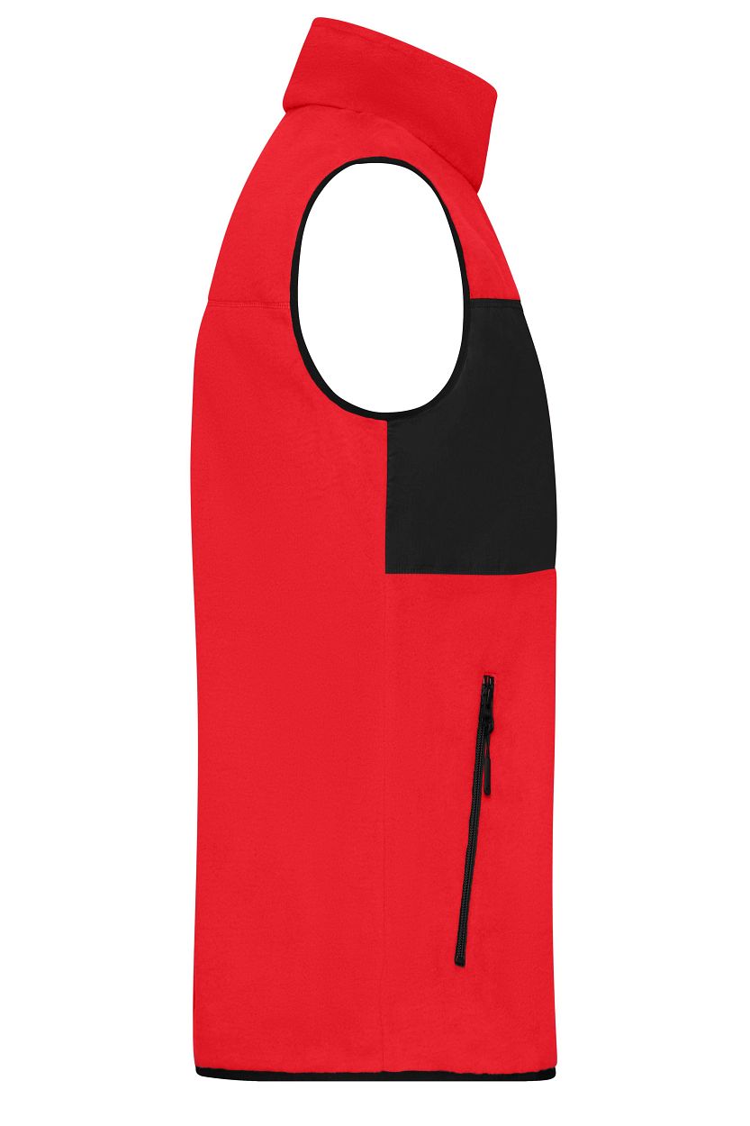 Men's Fleece Vest GRS "JN1310" in Red/Black, Größe 3XL - Daiber