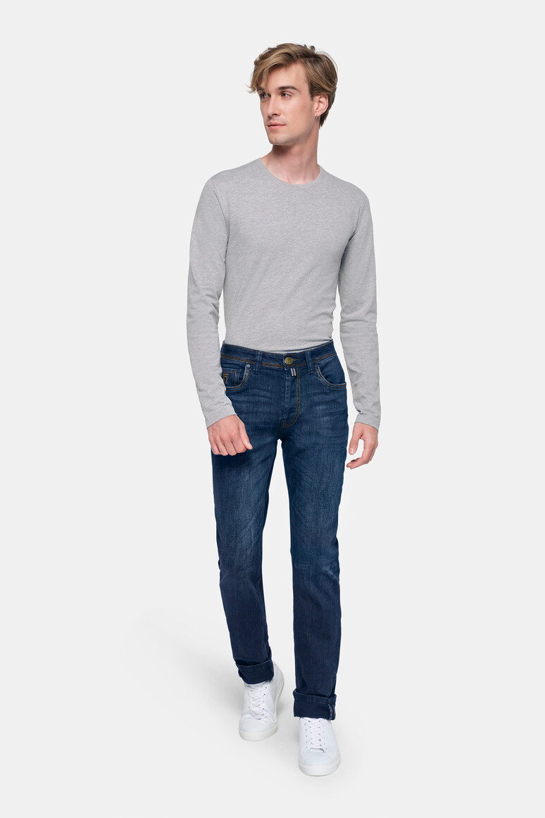 HAKRO 731 5-Pocket-Jeanshose X-Stretch ECO in indigo, Größe 6XL