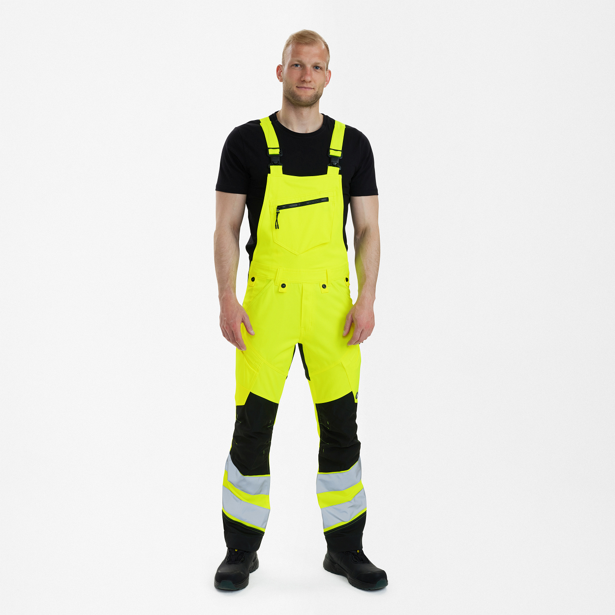 ENGEL Safety Latzhose in Gelb/Schwarz, Größe 26