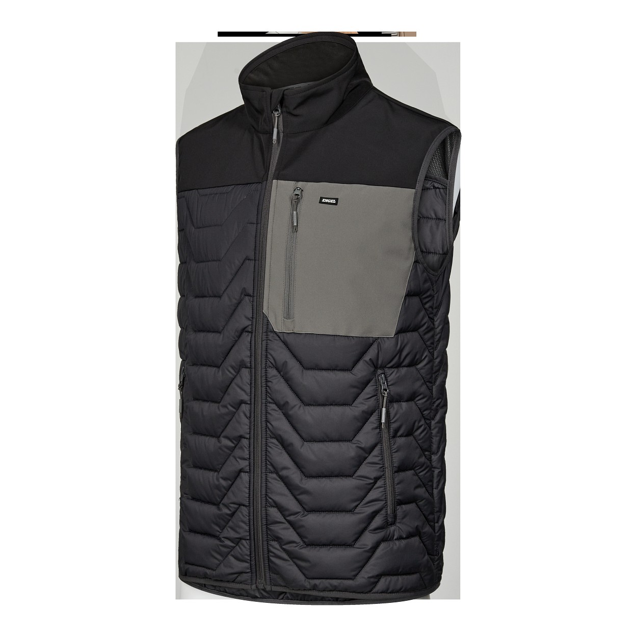 ENGEL Entire Steppweste in Anthrazitgrau/Schwarz, Größe XS