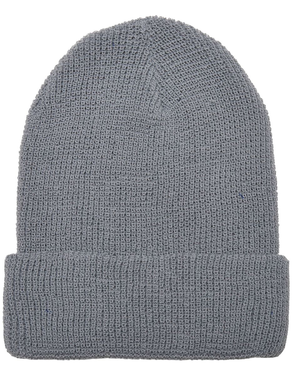 FLEXFIT Recycled Yarn Waffle Knit Beanie in Grey, Größe One Size