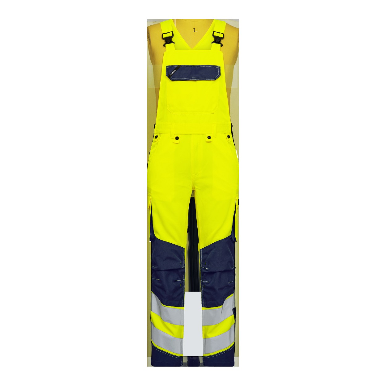 ENGEL Safety Light Latzhose in Gelb/Blue Ink, Größe 106