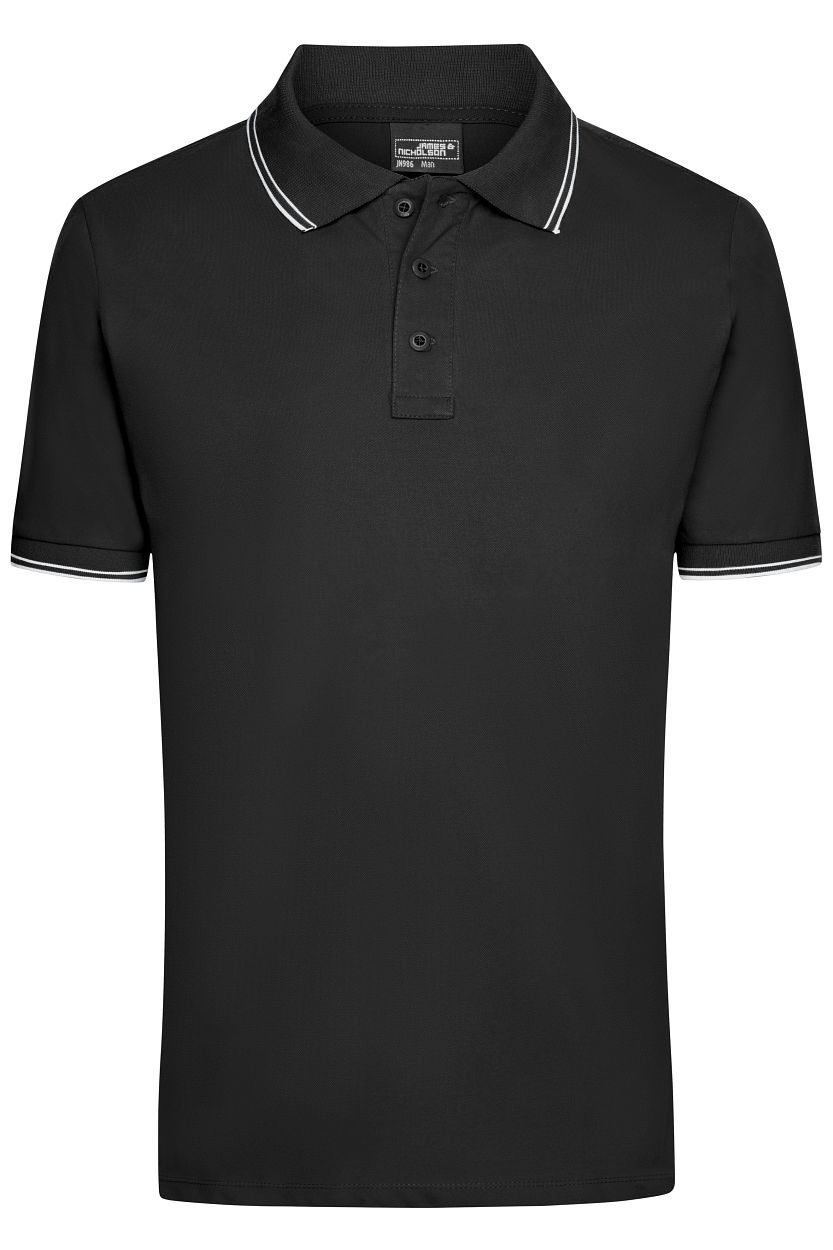 Men's Polo "JN986" in Black/White, Größe 3XL - Daiber