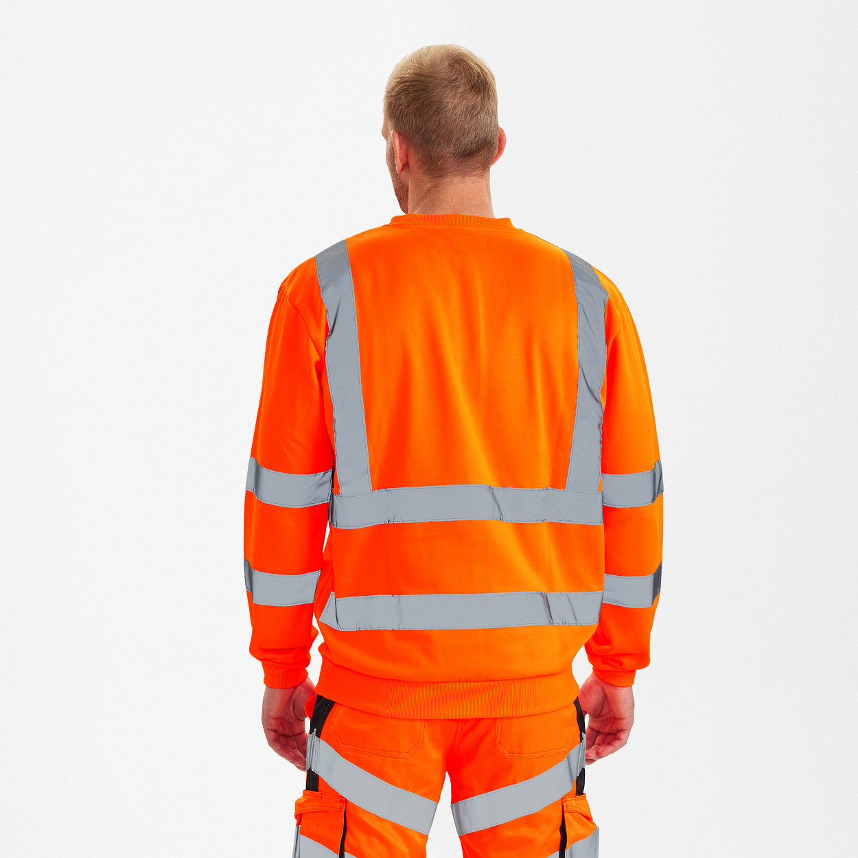 ENGEL Safety Sweatshirt in Hi-vis Orange, Größe XS
