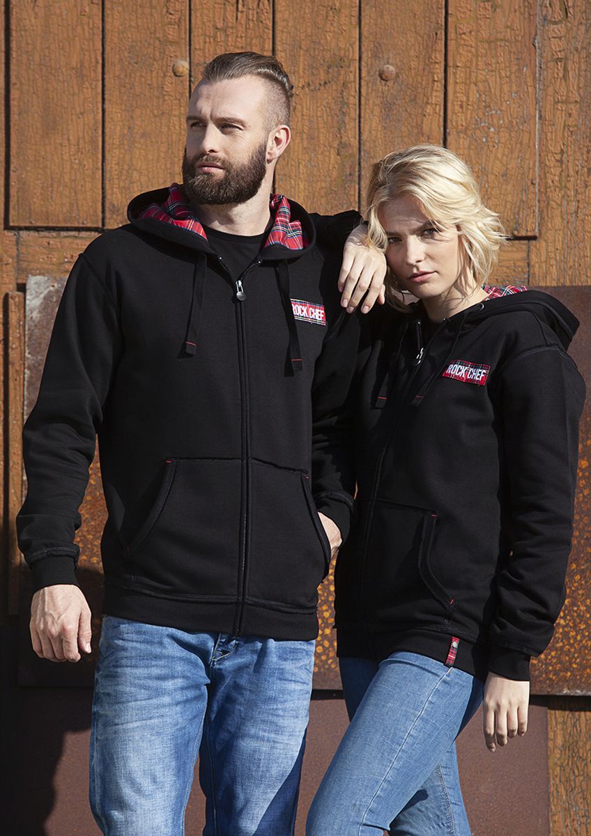 Kapuzen-Sweatjacke ROCK CHEF® -Stage2 Größe XS in Schwarz von Karlowsky