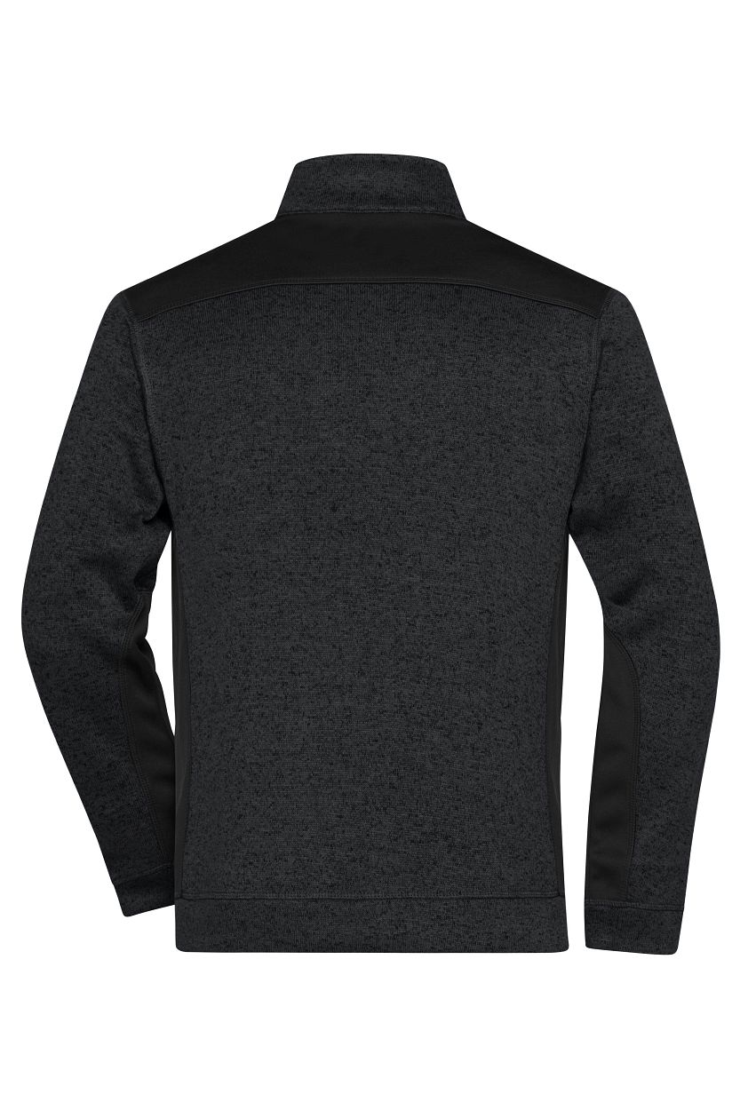 Men's Knitted Workwear Fleece Half-Zip - STRONG - "JN864" in Black/Black, Größe 6XL - Daiber