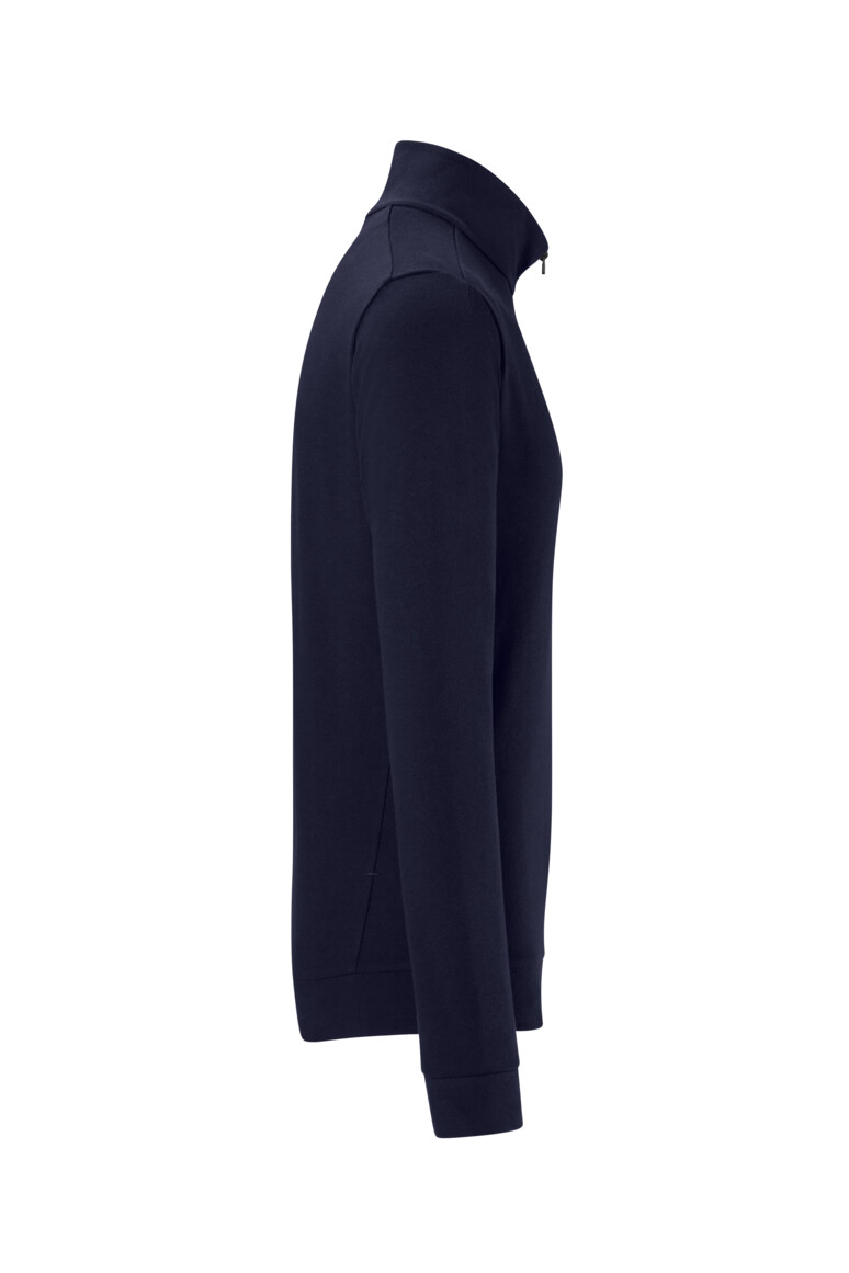 HAKRO 535 Zip-Longsleeve Piqué MIKRALINAR® ECO in Tinte, Größe 6XL