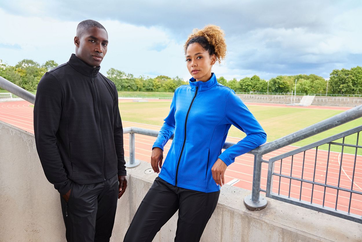 Men's Sports Structured Fleece Jacket GRS "JN1388" in Spicy-Orange, Größe 3XL - Daiber