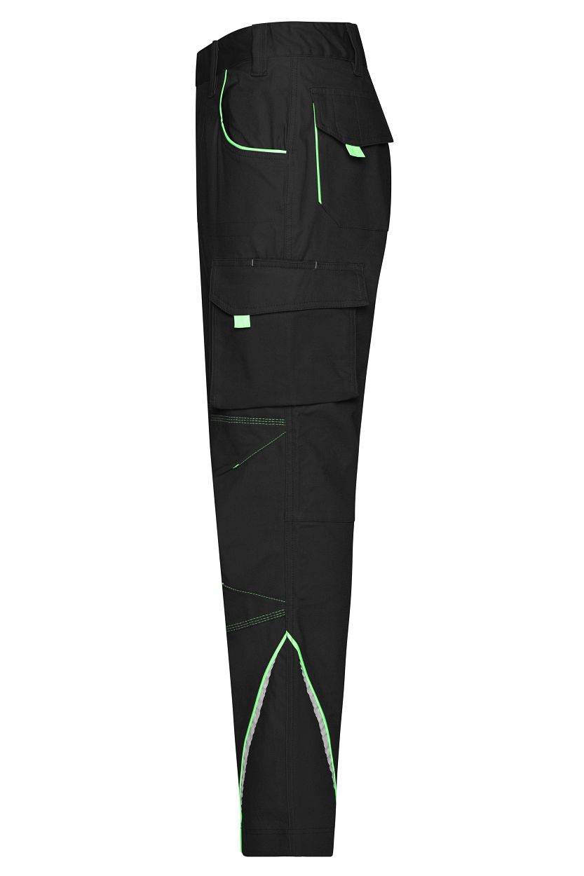 Workwear Pants - COLOR - "JN847" in Black/Lime-Green, Größe 62 - Daiber