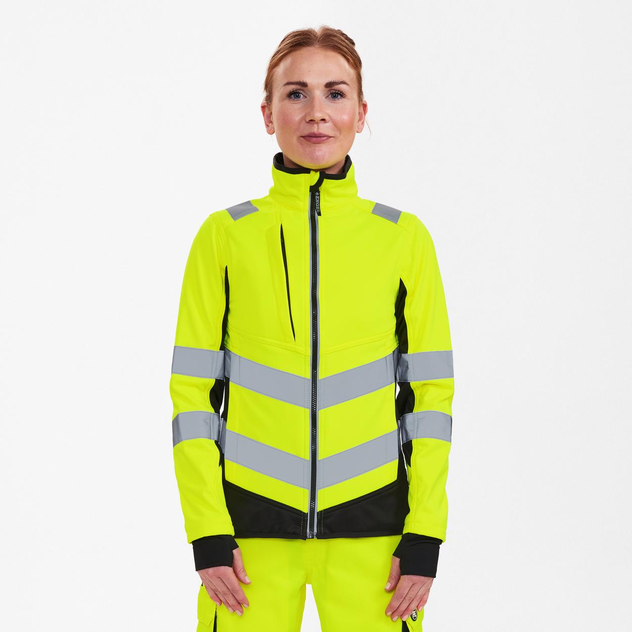 ENGEL Safety Damen Softshelljacke in Gelb/Schwarz, Größe XS