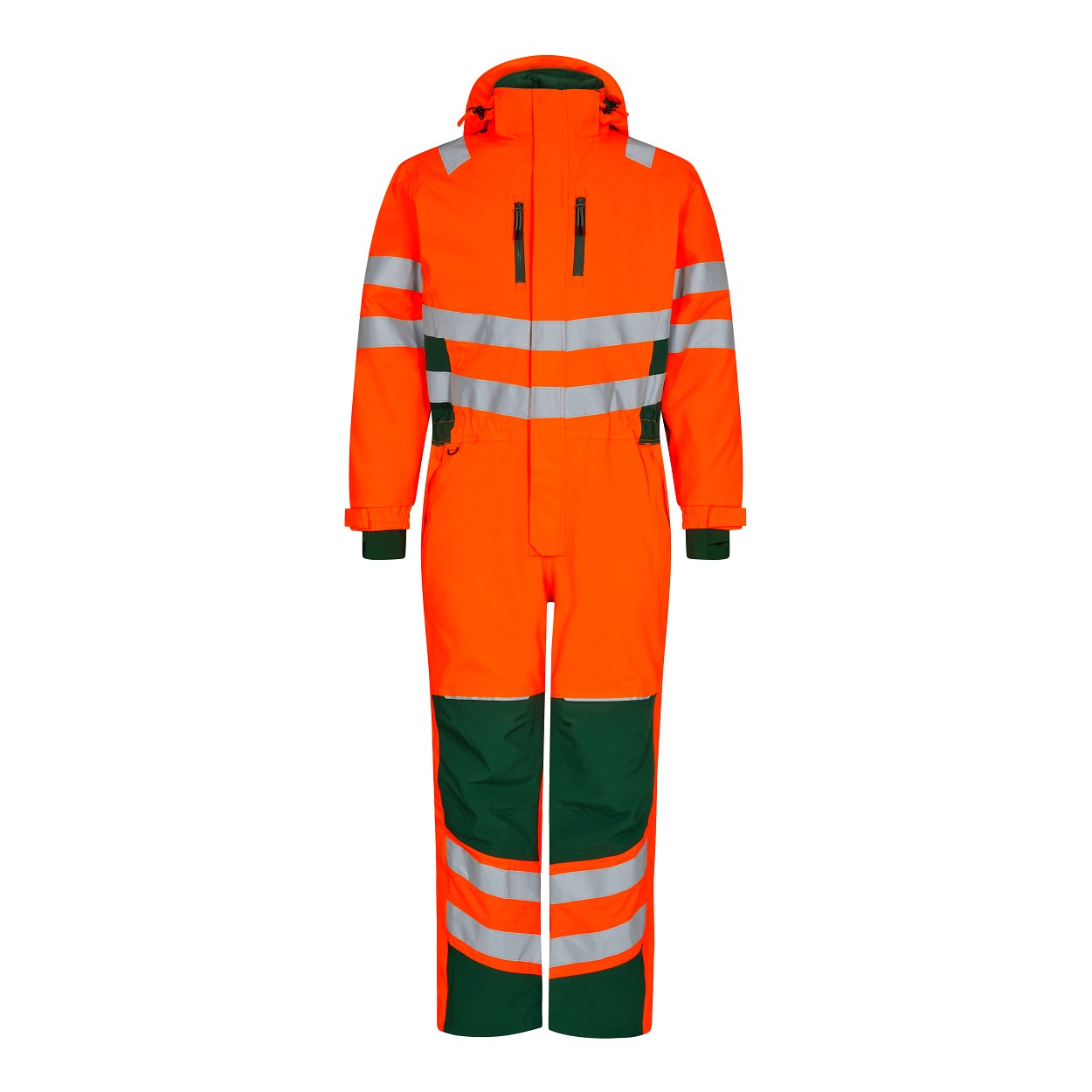 ENGEL Safety Winteroverall in Orange/Grün, Größe XS